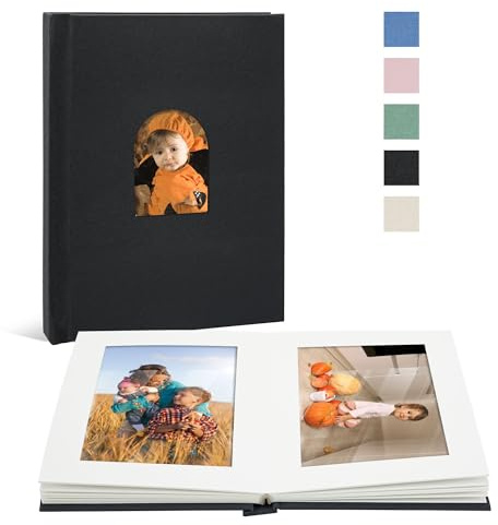 Vienrose Kleines Fotoalbum Einsteckalbum 10 x 15 für 30 Bilder, Premium-Fotobuch mit Leineneinband und Platz für Notizen, ideal für Hochzeitsalben, Erinnerungsbücher und Reisetagebücher (Anthrazit)