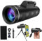 Telescopio monocular, 80 x 100 HD monoculares de alta potencia para adultos con adaptador de smartphone, trípode, monocular para caza, observación de aves, viajes, camping, senderismo, prisma BAK4
