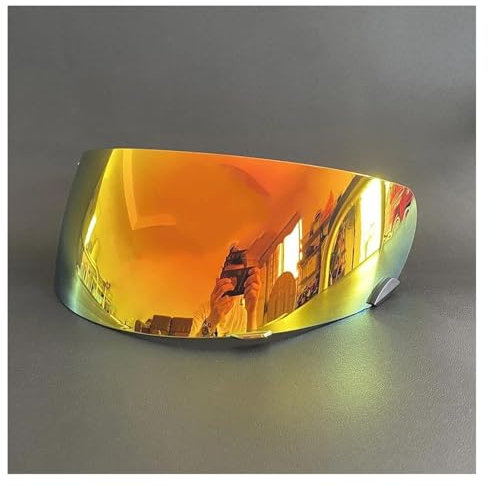 Motorrad Helmvisier, Helmvisierlinse Motorrad-Integralhelmvisierlinse Beschichtungslinse for Bell Qualifier DLX MIPS (klar)(Gold Red)
