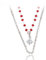Collana a Doppio Filo con Punto Luce Brillante e Perline Rosse - Collana Donna Argento 37+5cm Impermeabile, Gioielli Estivi Moda, Idea Regalo Elegante