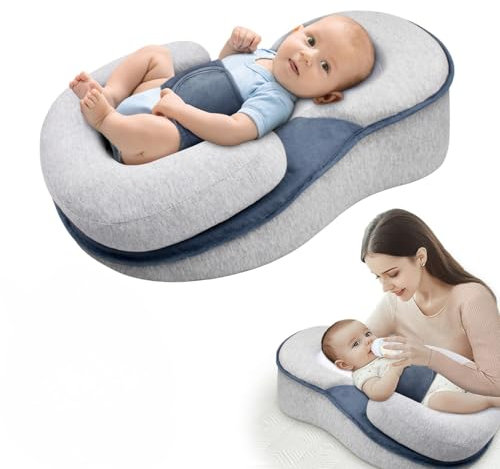 iuscacey 2025 Neues Baby-Keilkissen zur Unterstützung von Neugeborenen, Stützkissen zum Füttern von Babys, perfekt zur Reduzierung von Spucken, Keil-Stillkissen gegen Reflux von Babys, (Grau)