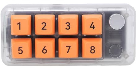 LICAEVEY Wired USB C Numeric -Tastatur mit 8 Programmierbarer Tastenknopf, Einer Handmechanordie mit Makro -Makro -Tastatur, Floating Copy Copy Paste -Verknüpfungen für Wins PC Laptop (Transparent)