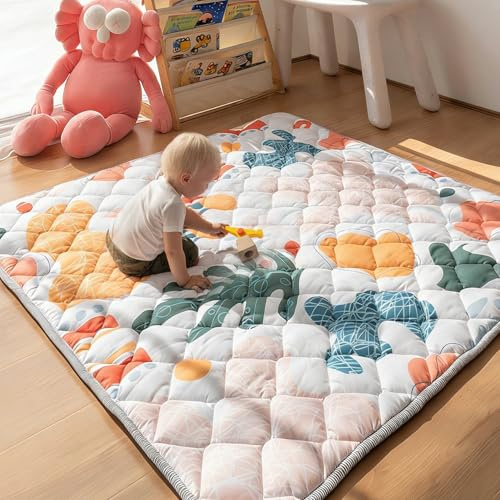 Sinhaklóho Alfombra Bebe Acolchada Plegable Extra Gruesa, Antideslizante y Suave, 180×150 cm, Lavable a Máquina, Sin Olores, Ideal para Parque Infantil y Suelos, Jardín Encantado