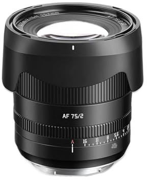 lentille， Compatible avec Les appareils Photo Sony à Monture E A6400, A7RIII, ZVE-10 et FX30 (Objectif Portrait autofocus Plein Format 75 mm f/2, Z, Z5, Z6, ZFC, L).(AF 75mm F2 Black,XF)