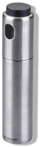 Fackelmann Ölsprüher – 100ml, aus Edelstahl, für gleichmäßiges Dosieren von Speiseölen, für den Airfryer geeignet, Handreinigung, Silber