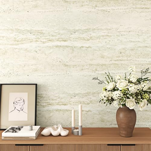 Skyblur Self Adhesive Textured Beige Wallpaper for Living Room Bedroom Peel and Stick Vinyl Wrap for Kitchen Cupboards Texture Kitchen Wallpapers Beige 40x200cm Sticky Back Plastic Roll Vinyl Wrap