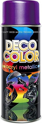 DECO COLOR METALLIC GLITTER SPRAY PAINT 400ml UNIQUE METALIZED EFFECT DIY BIKE MOTO CRAFT ART (violet)