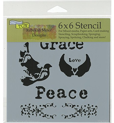 The Crafters Workshop Peace Doves Stencil, Transparent, 6 x 6-Inch (18 x 16 x 0.1 cm)