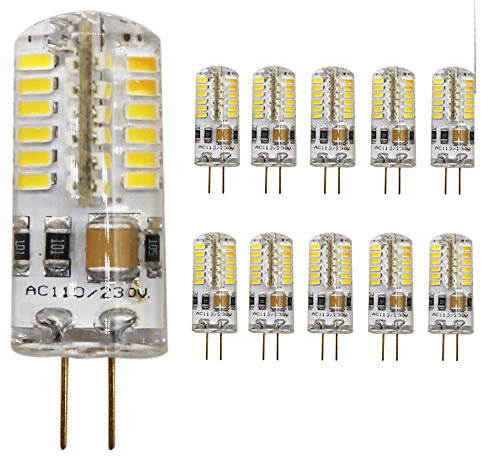 Mengjay 10 x G4 LED Stiftsockel 3Watt Birne LED Lampe Perlen AC 220-240 V 48 SMD 3014 Sparlampe Warmweiß