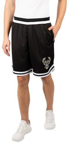 Ultra Game Men's Active Knit Training NBA Herren Woven Team Logo Poly Mesh Basketball Shorts, Schwarz, XX-Large