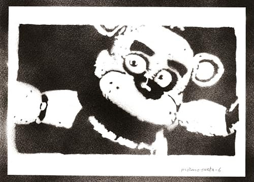 moreno-mata Echtes Handgemachtes Graffiti FNAF Gamer Aesthetic Poster & Kunstdrucke Bilder Plakat Handmade Deko Wandbilder Wohnzimmer Wanddeko Geschenke für Männer und Frauen