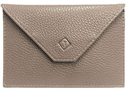 LOLUNA® Pochette Format enveloppe pour Papier Voiture, Carte Grise, permis Conduire Tout en Cuir Plusieurs Couleur Homme et Femme (Taupe)