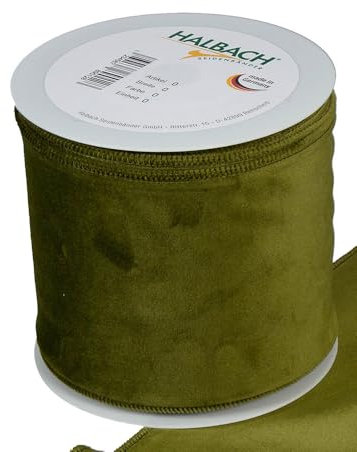 FloristryWarehouse Ruban de Noël en velours vert de 100 mm de large sur un rouleau de 8 m de long avec bord métallique