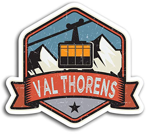DestinationVinyl 2 x 10 cm Val Thorens Frankreich Ski Vinyl-Aufkleber - Aufkleber Laptop Gepäck # 19518 (10 cm breit)