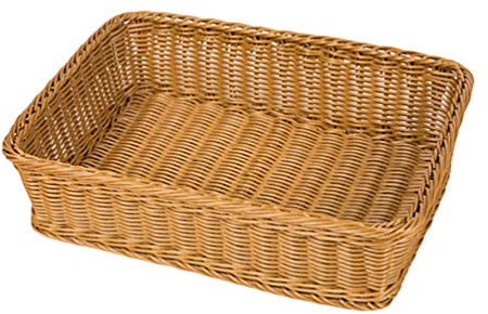 Haobing Panier de Rangement en Osier Rectangulaire pour Cuisine Bambou Tressé, Sac de Plage, Cache-Pot (40 * 30 * 8cm, Kaki#3)