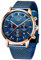 LIGE Herren Uhren Wasserdicht Chronograph Analog Quarz Mondphase Kalender Blau Edelstahl Armbanduhren für Herren