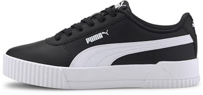 PUMA Women's Carina L Sneaker, Black Black White White, 4 UK
