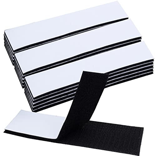 Hook and Loop Tape Self Adhesive, Extra Strong Double Sided Sticky Pads, Sticky Back Fastening Tape, Wall Hanging Strips with Super Holding Power for Indoor Installation (12Pack, 30x150mm)