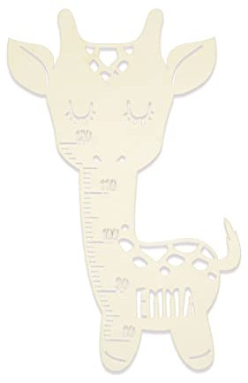 Messlatte für Kinder Holz Modell Giraffe Kinderzimmer-Messlatte/Tauf-Geschenk oder zur Geburt/Kindermesslatte personalisiert mit Wunsch-Name für Mädchen oder Junge Design by HeLLo Mini