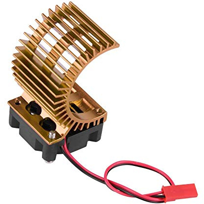 RC Motorkühlkörper, mit Lüfter für effiziente Kühlung, 540/550 Kühlkörper, Goldfarbe for RC Modellauto Rennsport, Offroad und Hobbyanwendungen