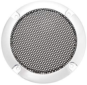 sourcing map Altavoz Rejilla Cubierta 3 Pulgada 95mm Malla Decorativa Círculo Subwoofer Guardia Protector Negro y Plata