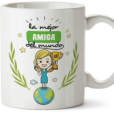 MUGFFINS Taza Amiga -Familiares Mundo -Regalos Originales y Divertidos -Tazas de Café y Té