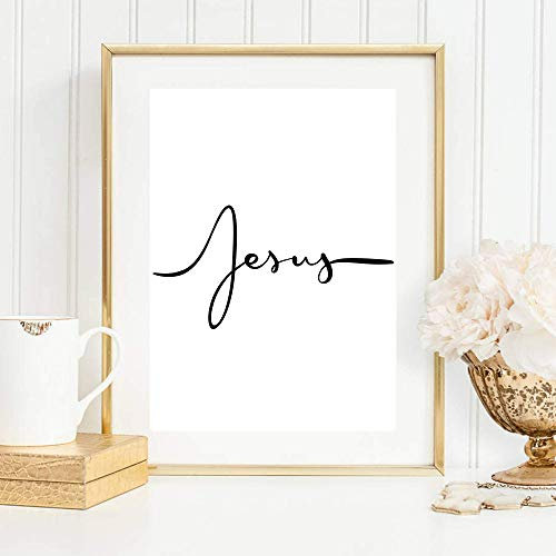 Din A4 Kunstdruck ungerahmt Schriftzug - Jesus - Religion Glaube Gott Christentum Kirche Typographie Geschenk Druck Poster Bild