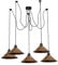 LEDSone Spider Modern 5 Head Pendant Light Ceiling Fitting Cone Light Shade 5 Arm Semi Flush Mount Ceiling E27 2m Adjustable Black Cluster Pendant Fittings