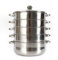 SHZICMY Edelstahl Dampfkocher Dampfer Pot, 5-lagiger, 4 Dampfgarbehälter, 26cm praktische Dampfgarer mit Glasdeckel Topf, Suppentopf