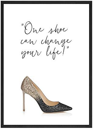 RLJHG leinwand Bilder Gemälde Druck auf Leinwand Mode Frauen High Heels Poster Gemälde Leinwand Bild Schuhe Kunstdrucke Wandbilder Dekoration60x80cm x1 Rahmenlos