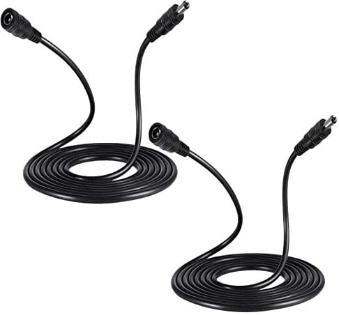CASPERi Pack of 2-3M DC 12V CCTV Power Extension Cable Black 2.1 x 5.5mm Male to Female, Power Supply Adapter Extender Cord for CCTV Security Cameras, DVRs, LED Strips, Routers