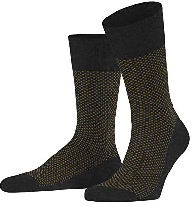 FALKE Herren Socken Uptown Tie M So Baumwolle gemustert 1 Paar, Grau Anthracite Melange 3095, 39-40