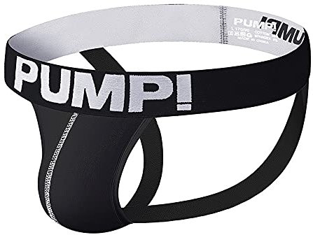 Jungerhouse Jockstrap Herren String Tanga Männer Jock Strap Baumwolle Unterwäsche Schlüpfe Slips Thong Low-Rise Sportunterwäsche Hipster Gay Suspensorium Reizwäsche Dessous G-String (XL,Schwarz)