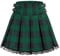Damen Rock Steampunk High Waist A Linie Minirock Gothic Rock XL Grün Plaid