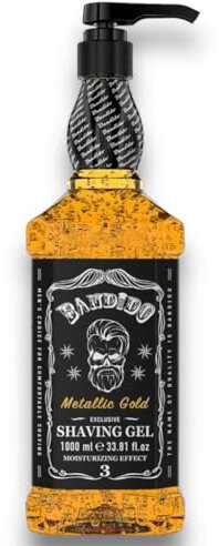 Bandido Shaving Gel Men Gel de afeitar Oro metálico 1000 ml Transparente Afeitado para hombres