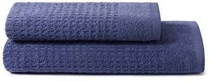 Sweet Home - Handtuch-Set 1+1 bestehend aus Gästehandtuch 40 x 50 cm + Gesichtshandtuch 50 x 100 cm, aus Reiner Zero-Twist-Baumwolle, Oeko-TEX-Zertifiziert - Blue Marlin