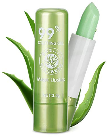 Barra de Labios Mágica Permanente, Bálsamo Labial Brillo Labial Herramienta de Belleza marroquí Aloe Vera Hidratante Cambio de Color
