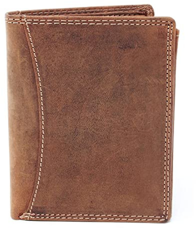 Herren Leder Börse Portemonnaie Geldbörse Brieftasche Lederbörse mit Münzfach RFID Schutz Männerbörse Büffelleder braun ( 81037664 )