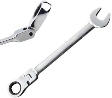 TANIASHOP Chiave Combinata a Cricchetto 20mm con Testa Snodabile Chiave a Cricchetto a Snodo CR-V Testa Pieghevole Regolabile 180° 72 Denti (20mm)