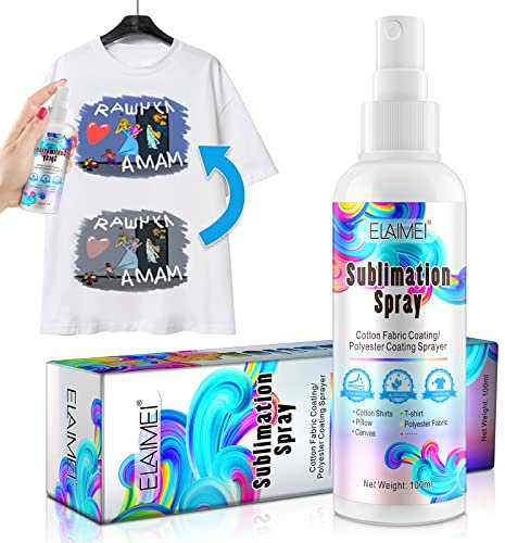 Sublimationsspray, Schnell Trocknend & Super Haftend, Sublimationsbeschichtungsspray für Alle Stoffe, Karton, Tragetaschen, Kissen, Tassen, Segeltuch, Hochglänzende Leuchtende Farben