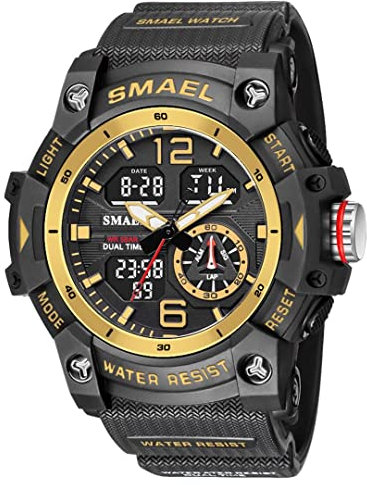 aswan watch Montre Digitale Homme avec Chronomètre, Eclairage, Alarme, Calendrier-Montres Sport avec Bracelet en Silicone