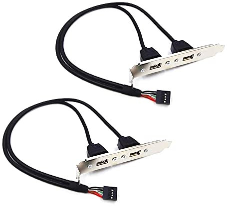 ThtRht 2 Stück Motherboard 9-polig USB auf Dual USB 2.0 Rückwand Rückwand Verlängerungskabel Anschluss 9 Pin Header Adapter Halterung 2-Port Bezel für Desktop Chassis PC Computer Gehäuse