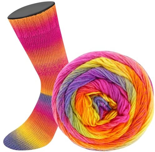 LANA GROSSA Meilenweit Color Mix | Merino-Dochtgarn mit Farbverlauf für Socken, waschfest | Handstrickgarn aus 75% Schurwolle & 25% Polyamid | 100g Wolle zum Stricken & Häkeln | 400m Garn FB8009