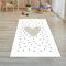 Teppich-Traum Kinderteppich Teppichläufer Spielteppich Herzen Punkten weich pflegeleicht in Creme, grau 80 x 150 cm