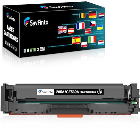 SavFinto 205A CF530A Schwarz Tonerpatrone Kompatibel mit HP Color Laserjet Pro MFP M180n M180nw M180 M181fw M181 Color Laserjet pro M154a M154nw M154 (1 Schwarz)