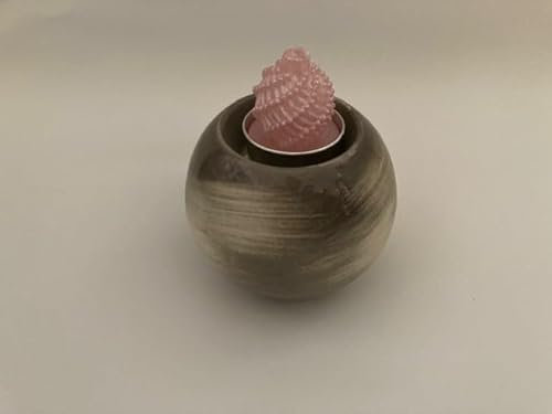 Dekorative Kugelleuchter Stone-Creme-aus Keramik gefertigt - Lieferung ohne Teelicht 8x9cm