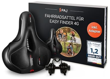 PAJ GPS Fahrradsattel mit Halterung und Cloud Comfort Technologie - geeignet in Verbindung mit dem Easy Finder 4G (Nicht enthalten) als GPS Tracker für Fahrräder, E-Bike, MTB UVM im Fahrrad Sattel