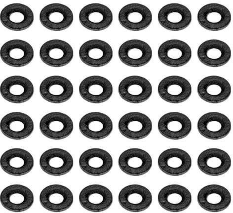 PATIKIL 6mm Leather Washers, 100pcs Leather Handle Washers Leather Spacer Cushion Washers 1.5 mm Thick Round for Knife Handle Hammer Hatchet Badge Bicycle Seat Crafts, Black
