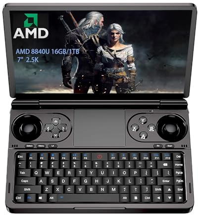GPD WIN Mini 2024 Console di gioco portatile, 7 pollici Touchscreen Gaming PC Mini Laptop Gamepad UMPC Win11 [AMD Ryzen 7 8840U 32GB RAM/2TB M.2 NVMe SSD]