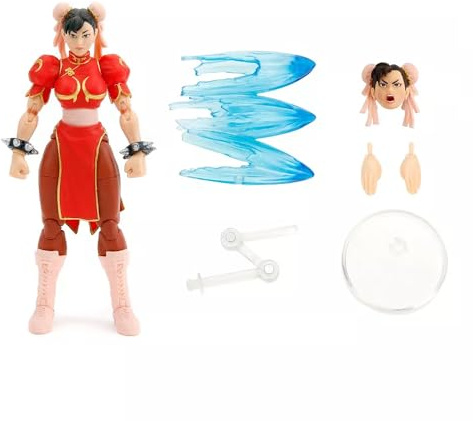 Figura de acción genérica de Chun Li Street Fighter II de 6 pulgadas (versión exclusiva de traje rojo)